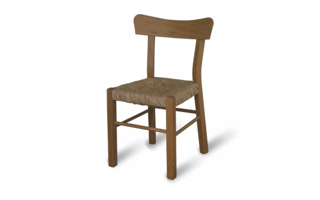 Chair Brian Curved Back, Handmade Straw Seat