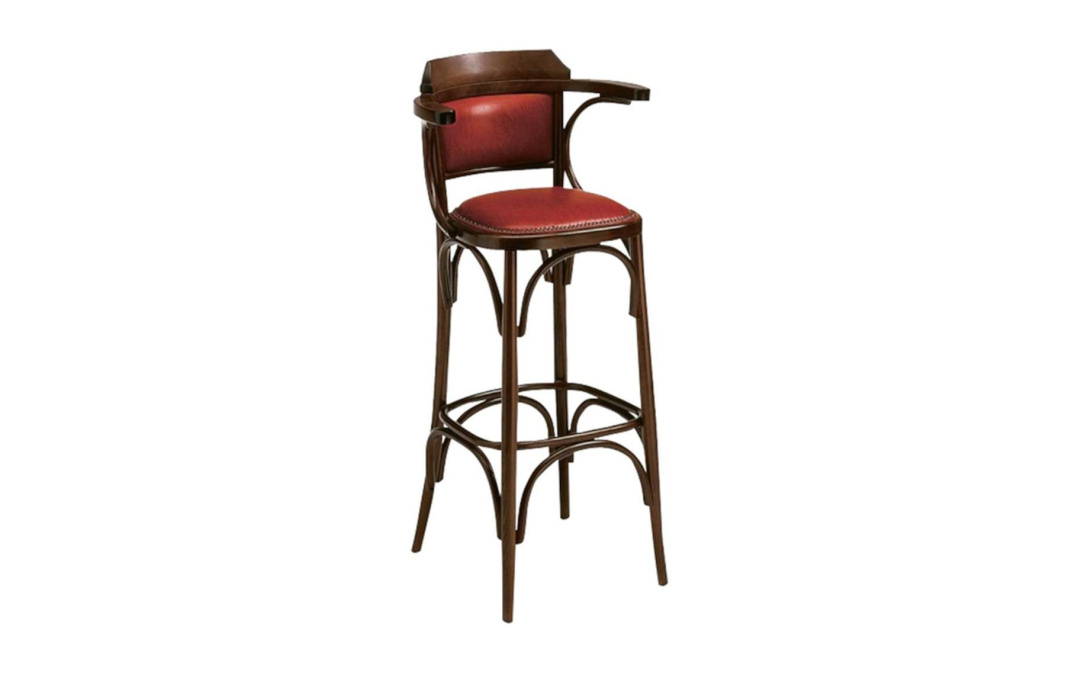 Stool Viennis with Arms, Upholstered