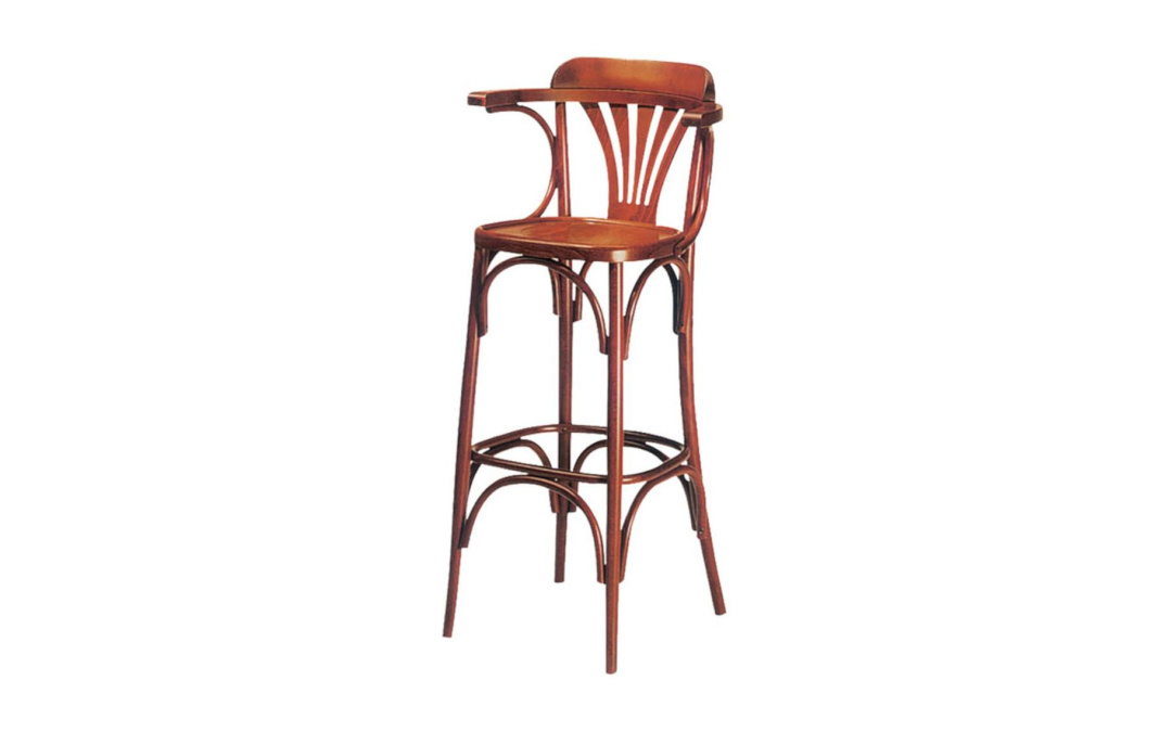 Stool Viennis with Arms, Wooden Seat