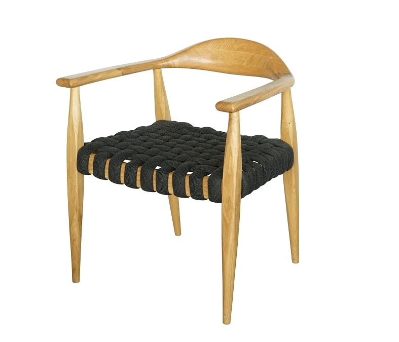 Armchair Morfos, Oak Wood, Soft Cord