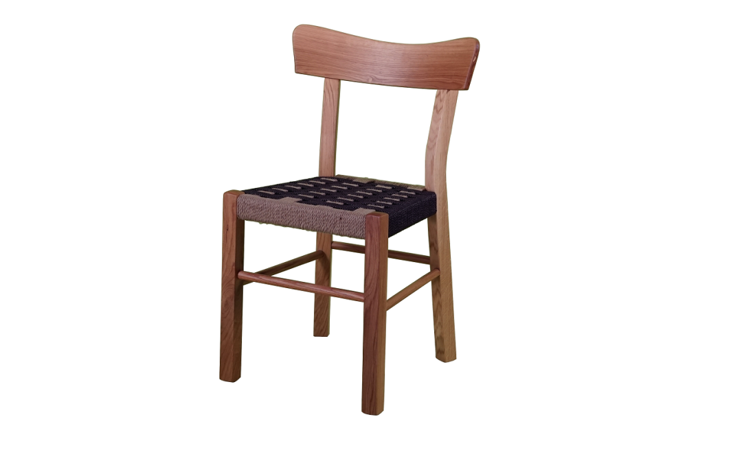 Chair Brian, Curved Back, Uta’s Cord & Black Plastic PP